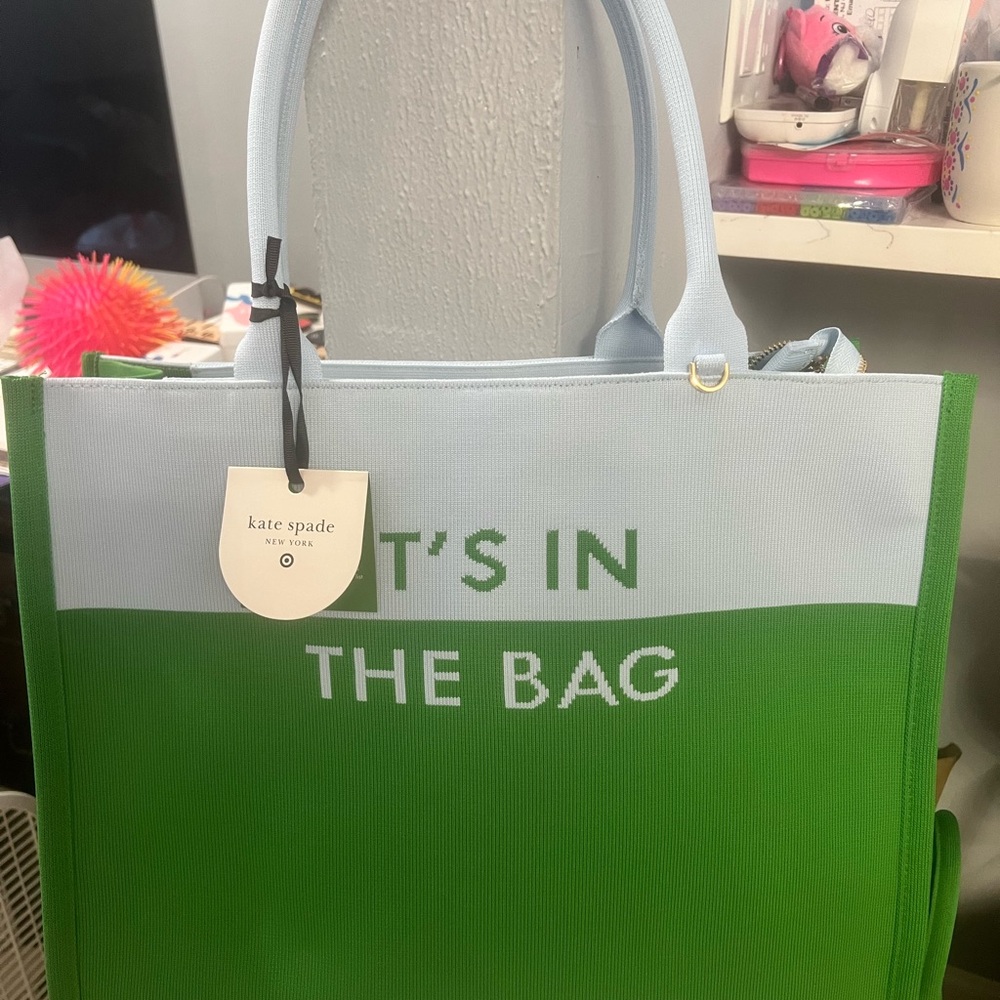 Kate Spade Green and Blue Tote Bag